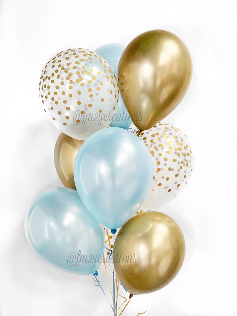 BLUE AND GOLD Balloons | Boy Baby Shower Decor | Birthday Party ...