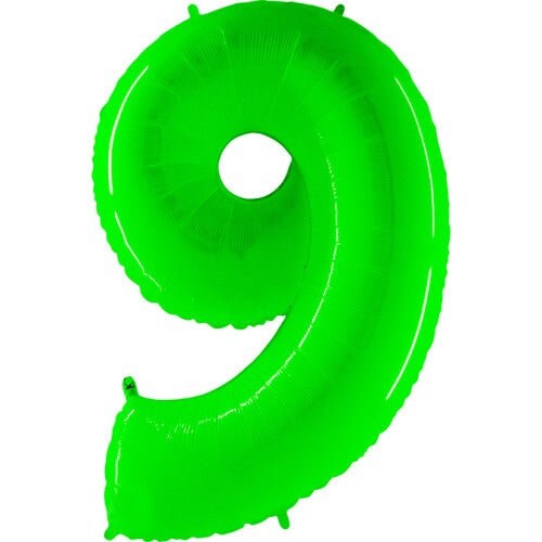 Green Neon Number Balloon, Lime Green Neon Glow Party Number