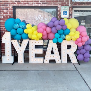 RAINBOW Balloon Garland DIY BRIGHT Balloon Garland Arch Kit Pink Yellow Purple Birthday Balloons Girl 1st Birthday Rainbow Baby Shower image 1