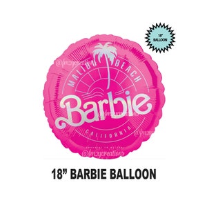BARBIE Balloons Barbie Birthday Balloon PARTY Decor Barbie Party Balloons Barbie Balloon Bouquet Pink Barbie Bachelorette Decor 18" ROUND BARBIE