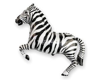 Zebra-Ballon-Tierballons | Safari-Partyballons | Dschungel-Baby-Dusche | Wild One Party | Tropische Party | Zwei wilde Zebra-Partytiere