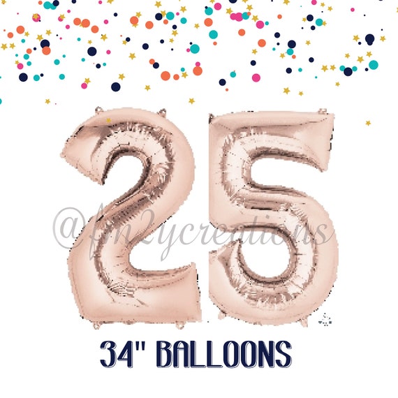 25 number balloons