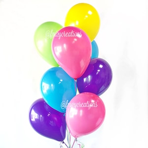Rainbow Balloons | Bright Balloons | 11&#39; latex balloons | Birthday Balloons Pool Party Balloons Bouquet | Summer Birthday Party Balloon B02