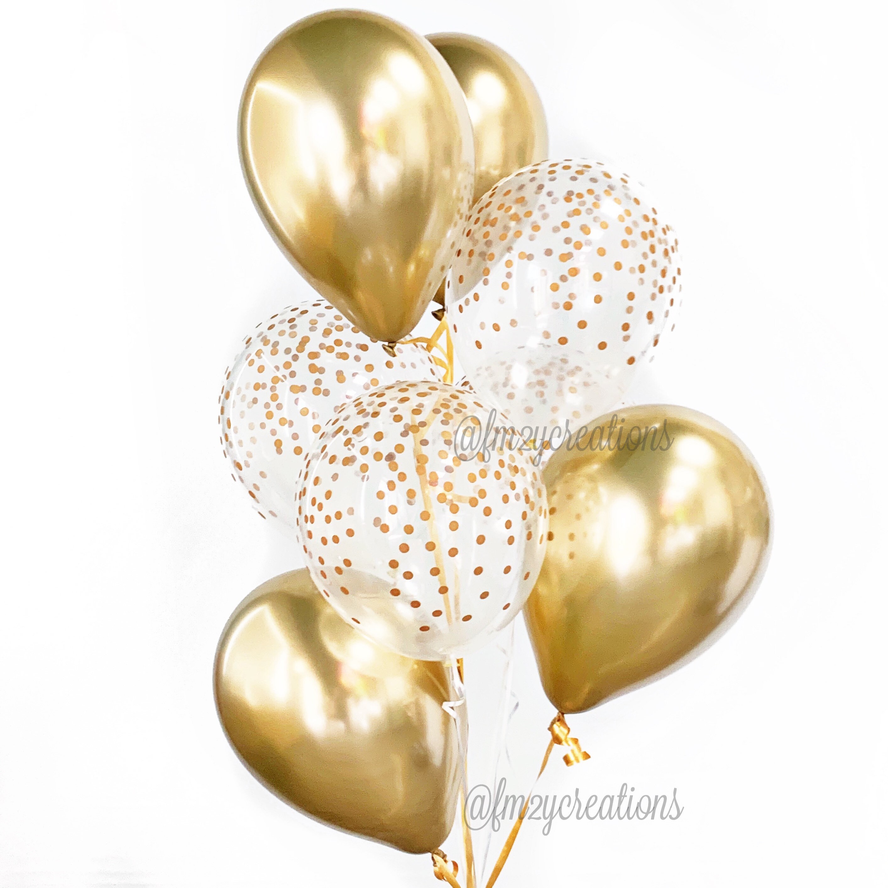 Gold CONFETTI Balloons Birthday Balloons Confetti Balloons Etsy