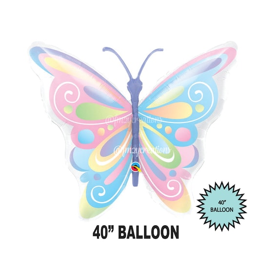BUTTERFLY Balloon | Butterfly Birthday Party | PASTEL Birthday | Butterfly Baby Shower | First Birthday Pastel Rainbow Balloon Garland Il_570xn