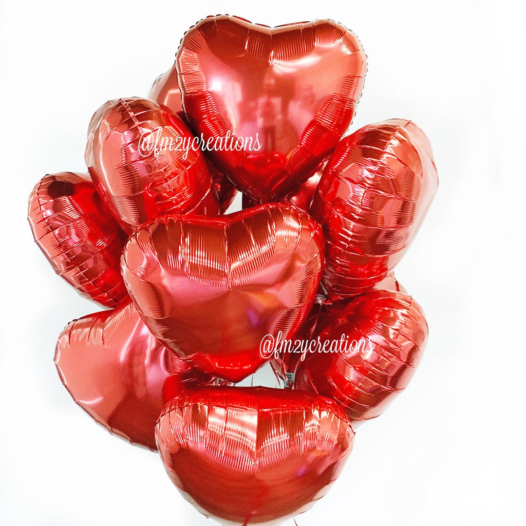 Red Heart Balloons | Valentines Day Balloons | Red Heart Mylar Balloons ...
