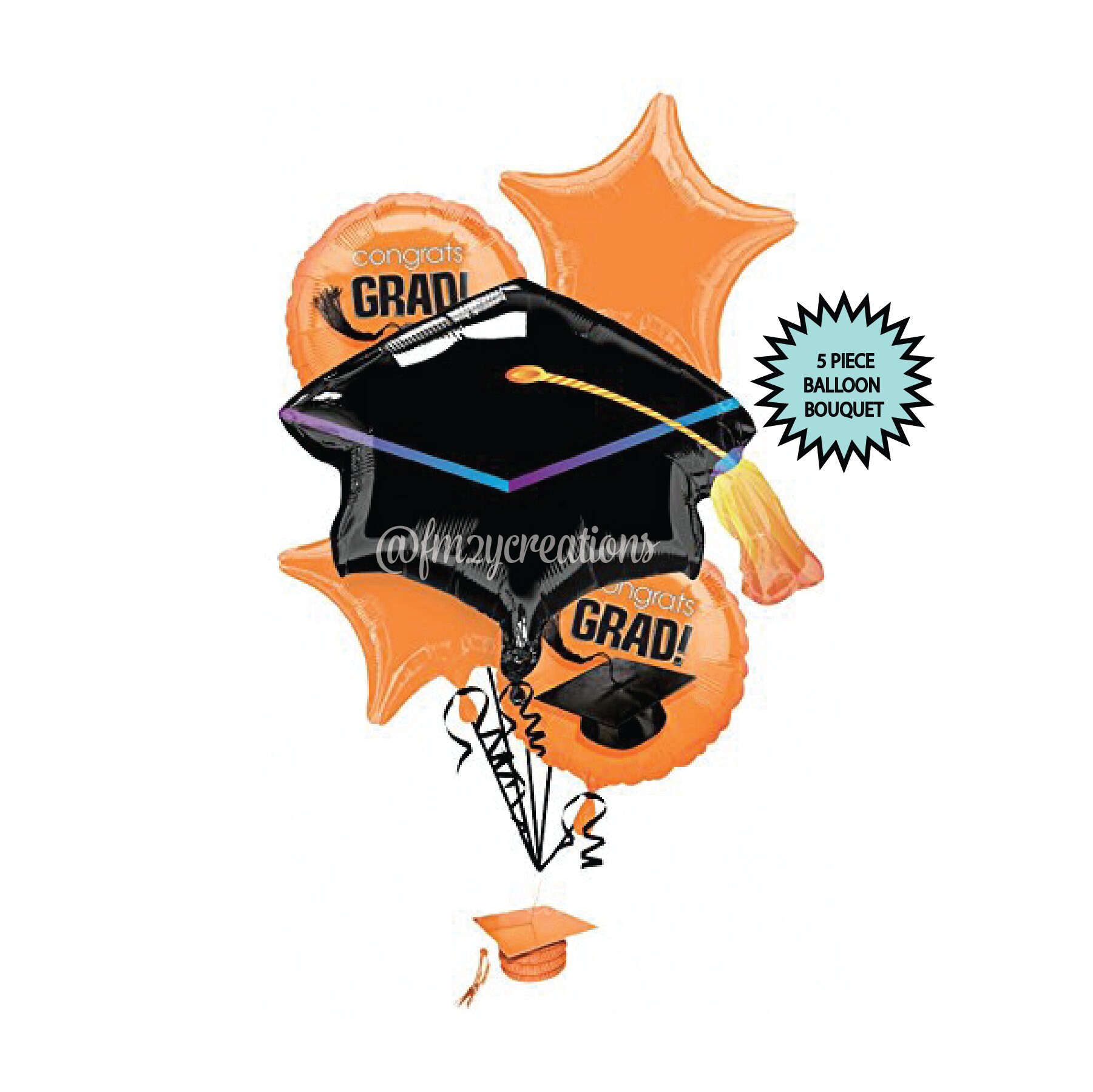 ORANGE GRADUATION BALLOONS Graduation Balloon Bouquet Etsy