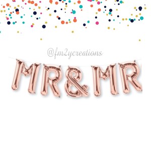Sr. y Sr. Globos / Sr. y Sr. Boda / Novio y Novio / Globos de boda / Globos de letras / Decoración de fiesta de compromiso / Estandarte de globos