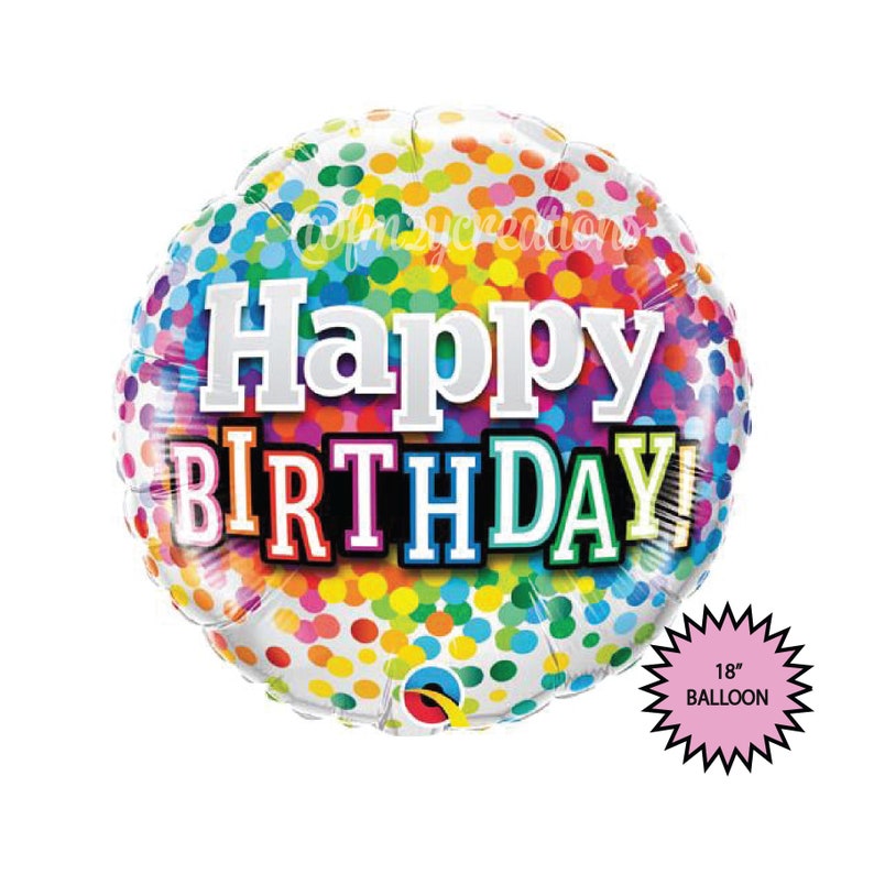 CONFETTI BALLOON Happy Birthday Balloon Rainbow Birthday Etsy