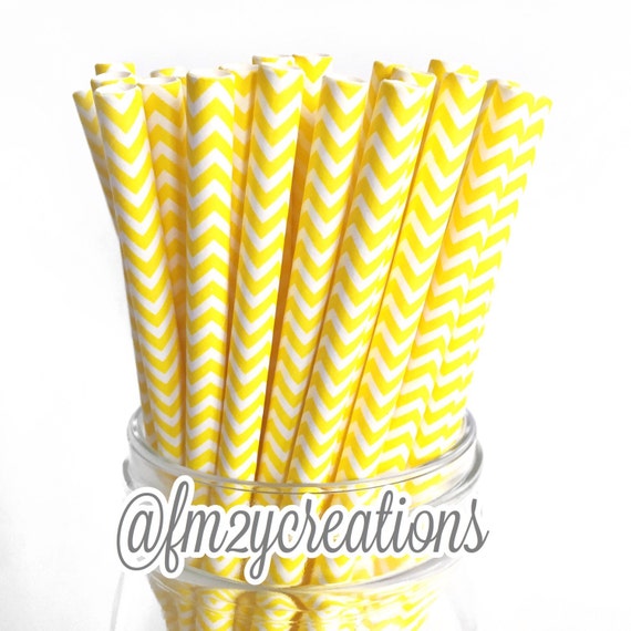 Chevron Paper Straws | YELLOW Chevron Paper Straws | Cake Pops | Yellow Wedding Straws | Yellow Baby Shower | Yellow Birthday Party Il_570xn