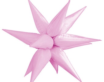 ROSA Starburst Ballon | LIGHT rosa Stern-Ballon | Starburst Ballon | Sternballon | 3D Stern Luftballons | Rosa Ballon Girlande Dekor Geburtstag