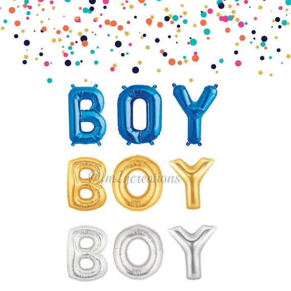 Boy Letter Balloon Oh Boy Boy Baby Shower Decor Letter Etsy