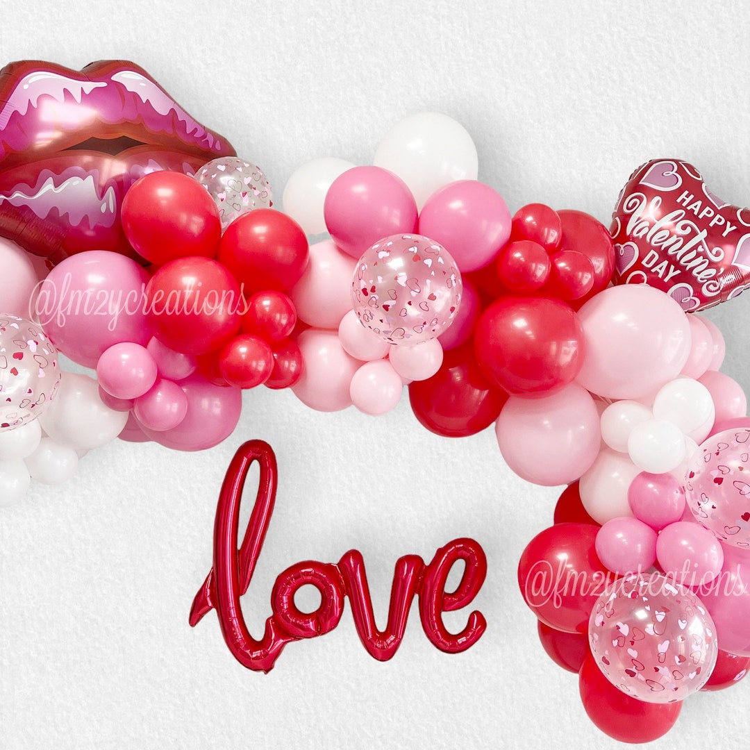 VALENTINES Day Balloon Garland DIY Valentine Balloon Garland Arch Kit ...