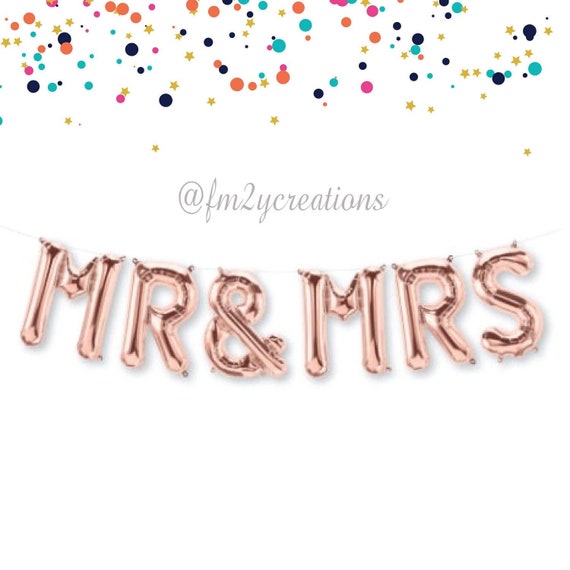 MR AND MRS Balloons | Mr Mrs Balloons | Wedding Balloons Mr and Mrs Party Balloons | Mr and Mrs Sign | Letter Balloons | Rose Gold Balloons Il_570xn
