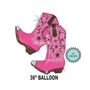 Cowgirl Party Decor | Pink Boot Balloons | Cowgirl Balloons | Pink Nash Bash Balloons | Nashville Bachelorette Party | Barbie Bachelorette