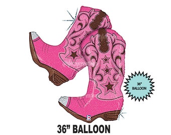 Cowgirl Party Decor | Pink Boot Balloons | Cowgirl Balloons | Pink Nash Bash Balloons | Nashville Bachelorette Party | Barbie Bachelorette