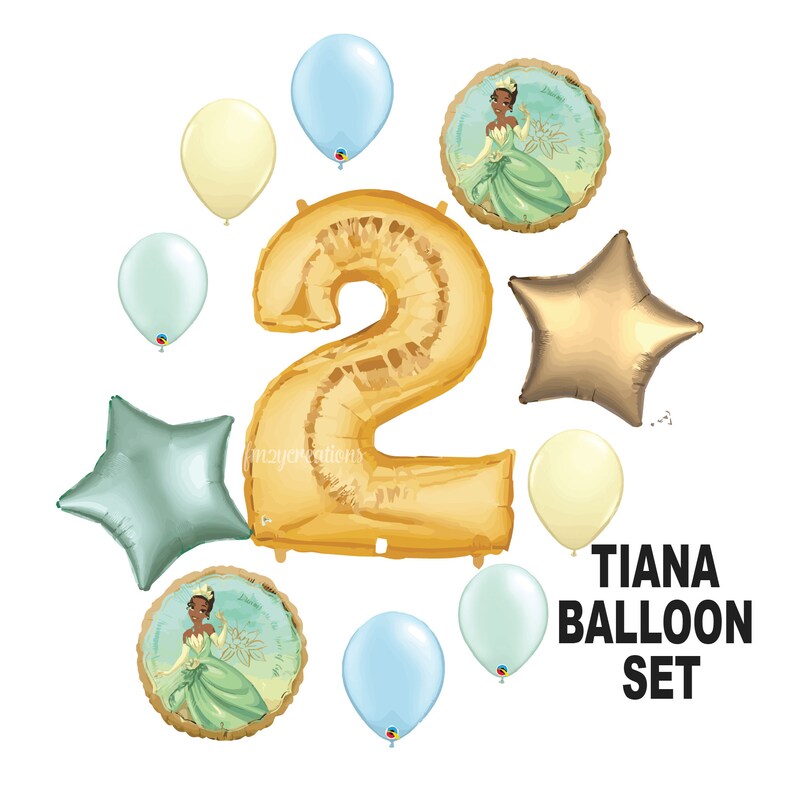 TIANA Birthday Party Tiana Balloons The Princess and the Frog Birthday Balloons Princess Frog Birthday Disney Birthday Party