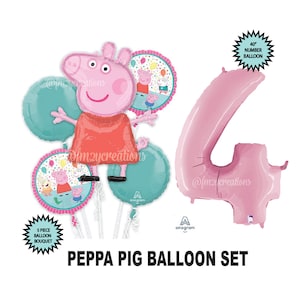 Globo de papel de aluminio con personajes Peppa de 37 pulgadas, globos para  niños, globos de fiesta