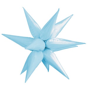 LIGHT BLUE Starburst Balloon | Light Blue Star Balloon | Starburst Balloon | Star Balloon | 3D Star Blue Balloons | Blue Baby Shower Balloon