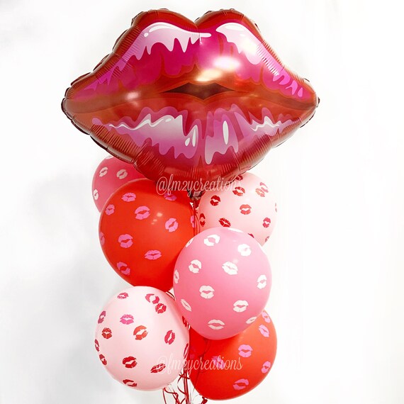 LIP Balloon Red Lip Balloon Kisses Balloons Kiss Balloon Latex