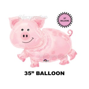 Pig Balloon | Farm Birthday Party | Pig Farm Animal Balloons | Barnyard First Birthday | Little Piggy Party | Farm Party Decor | Barnyard