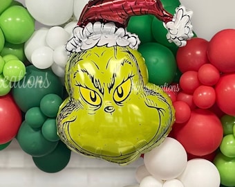 GRINCH Christmas Balloon | THE Grinch Balloon | Christmas Grinch Balloon | How the Grinch Stole Christmas Party Decor | Santa Grinch Party