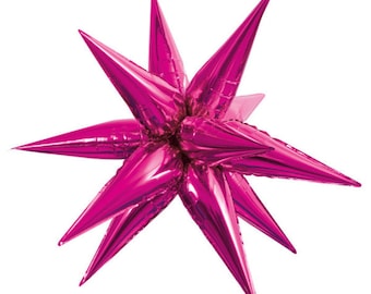 ROSA Starburst Ballon | HOT Pink Star Ballon | Starburst Ballon | Sternballon | 3D Stern Luftballons | Rosa Ballon-Girlanden-Dekor | Geburtstag