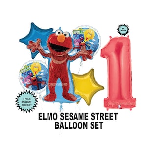 ELMO Birthday Party | Sesame Street Birthday Party | Sesame Street Birthday Balloons | Elmo PARTY Decor | 1st Birthday Party | Elmo Birthday