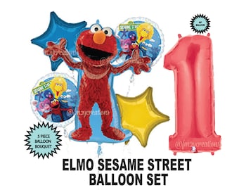 ELMO Birthday Party | Sesame Street Birthday Party | Sesame Street Birthday Balloons | Elmo PARTY Decor | 1st Birthday Party | Elmo Birthday