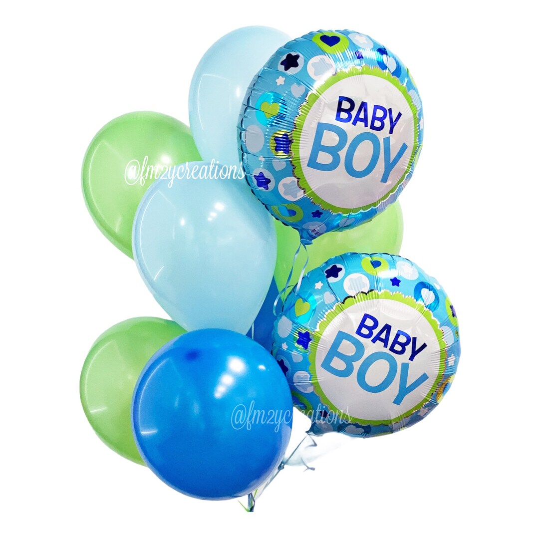 Baby Boy Balloons Baby Shower Balloons Boy Baby Shower Decor Blue Baby