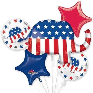 Republican Balloons Election Day Balloons, Republican Party Decor Patriotic Voting Balloons, Elephant Republican Balloons