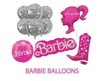 BARBIE Balloons | Barbie Birthday Balloon PARTY Decor | Barbie Party Balloons | Barbie Balloon Bouquet | Pink Barbie Bachelorette Decor