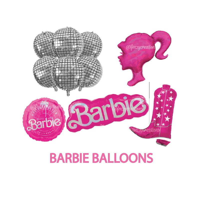 BARBIE Balloons Barbie Birthday Balloon PARTY Decor Barbie Party Balloons Barbie Balloon Bouquet Pink Barbie Bachelorette Decor image 1