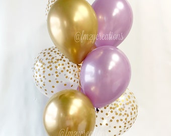 Baby shower violet et or | Ballon violet | Décoration de fête prénatale lavande | Fête d'anniversaire violette | Décoration de douche nuptiale | Mariage violet B15