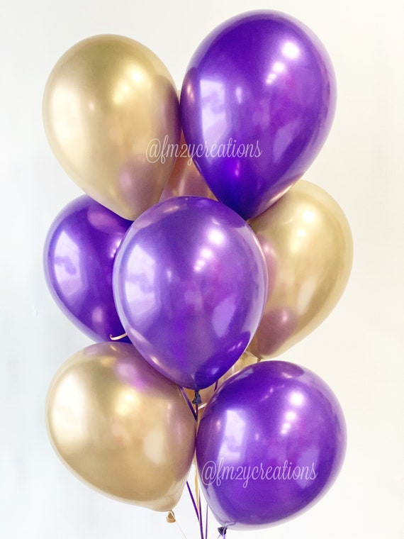 Ballons VIOLET et Or Purple Gold Birthday Party Ballons de graduation  Douche nuptiale Décor de douche de bébé Décor de mariage violet -   France