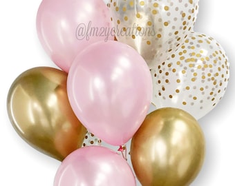 Pink und GOLD Ballons | Rosa Brautparty Rosa und Goldmädchen-Babyparty | Rosa Luftballons | Rosa Babyparty Dekor |  Rosa und Gold Dekor