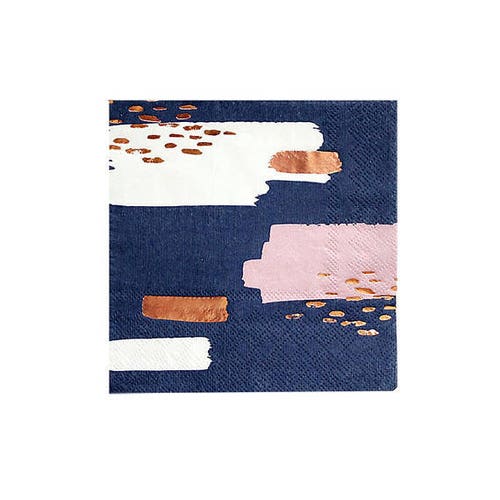 LARGE Navy and Rose Gold Plates Colorblock Navy Blush Party Etsy