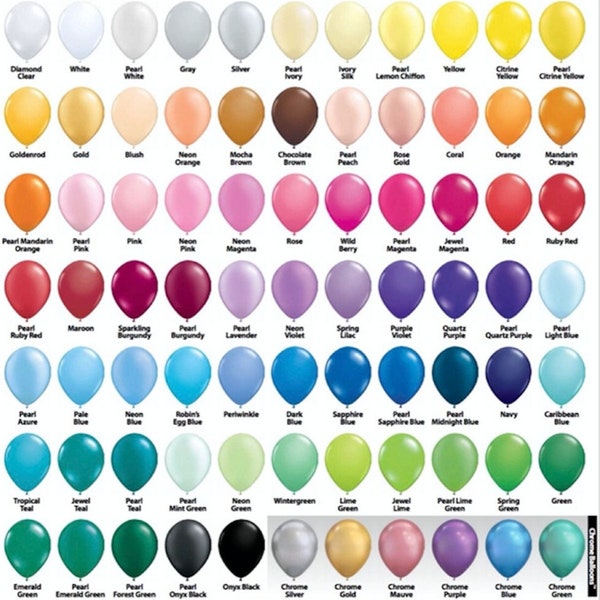 Qualatex LATEX Balloons | 11" Inch Latex Balloon | Solid Color Rainbow Balloons | Party Decor Balloon | Wedding Balloon Garland