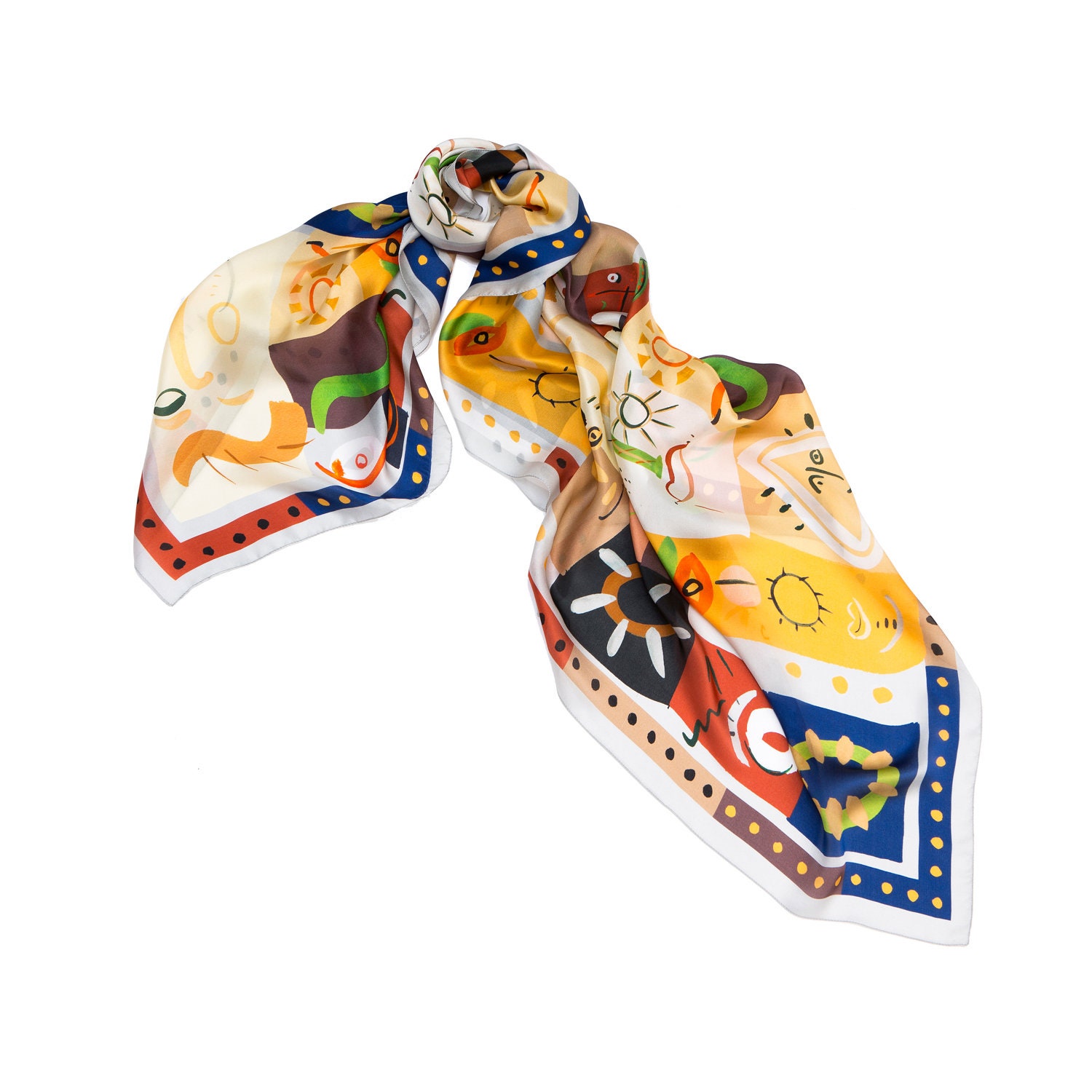 Large Square Motif Silk Scarf