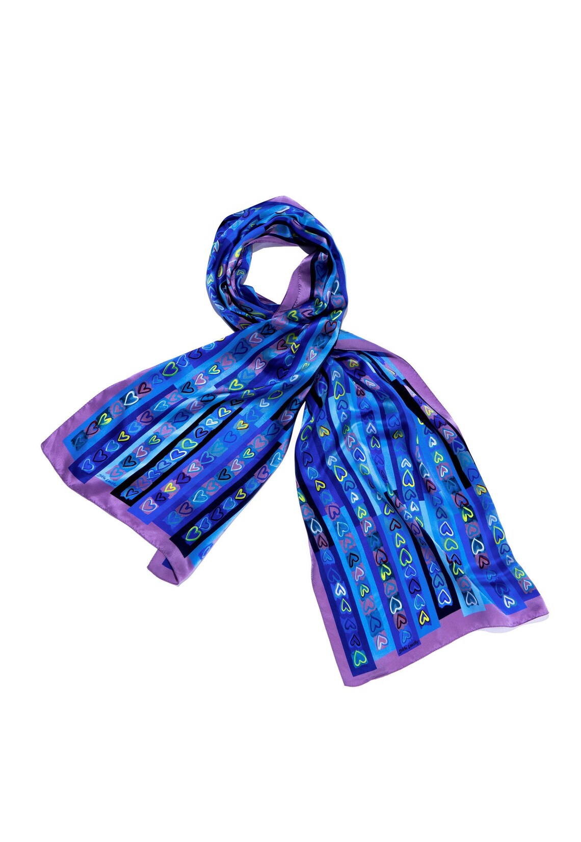 Blue Silk Scarf Printed Long Designer Scarf Stylish Head Etsy