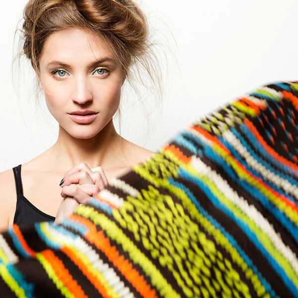 Printed scarf, Multicolored silk scarf, African shawl, Neon scarf, Huge silk scarf, Designer scarf by Dikla Levsky, Black and Neon