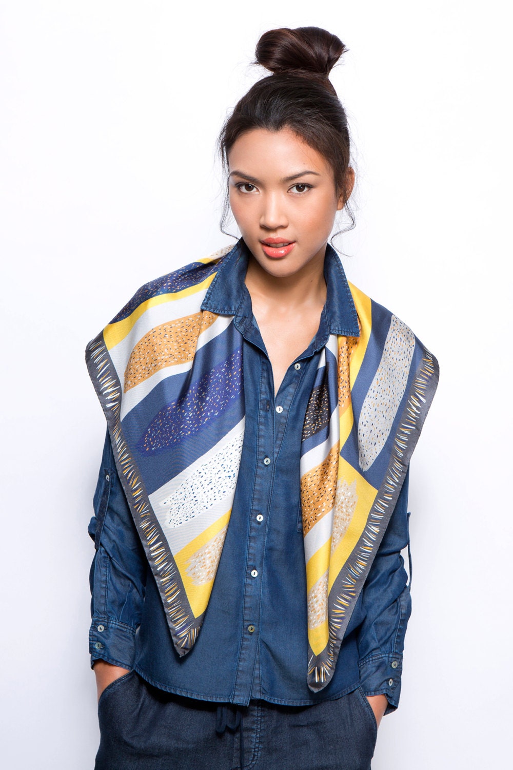 Silk scarf Scarves, foulards
