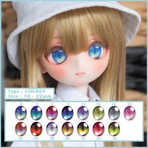 CIIWorkshop カートゥーン アニメティック アイ 16 mm / 18 mm / 20 mm / 22 mm MDD DD ドルフィー ドリーム スマート ドール BJD 用 (タイプ CIIE004 15 色)