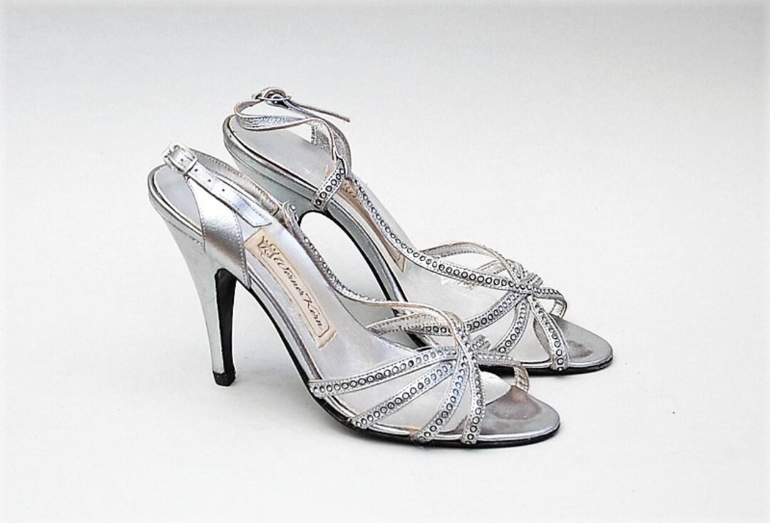 WERNER KERN Sandalias vintage años 80 con pedrería Swarovski