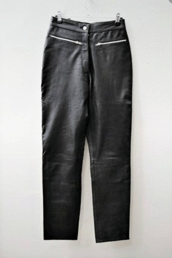 90s vintage leather pants - image 3