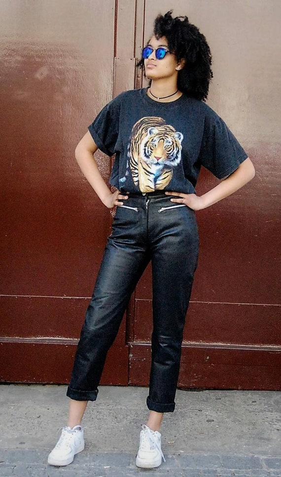 90s vintage leather pants - image 4