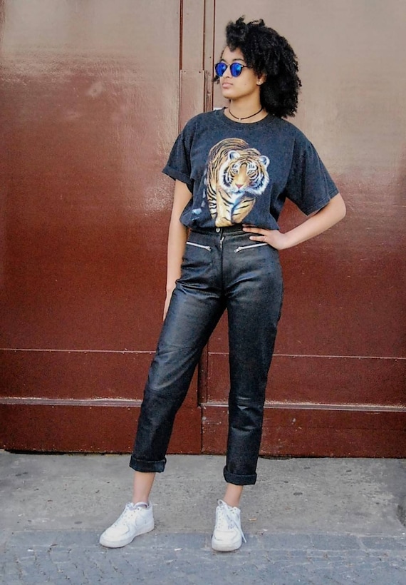 90s vintage leather pants - image 1