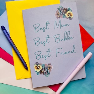PERSONALISE! Best mum, best bubbe, best friend. Jewish Mothers Day, Jewish mum, Mumma, nanny, grandma, bubba, bubbie, Jewish birthday card