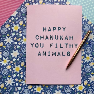 Happy Chanukah you Filthy Animals! Funny Chanukah card, funny Jewish Hanukkah card, Jewish holiday card with home alone