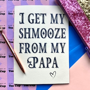 Ho preso il mio schmooze! personalizzare con nonno, nonno, nonno, zayde, Saba, papà, papà, ecc padri ebrei Biglietto di auguri, papà biglietto di compleanno ebraico